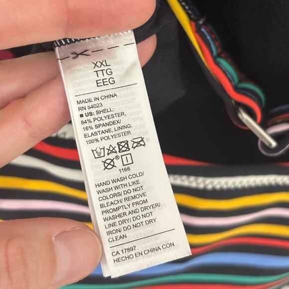 Old Navy Halter Underwire One Piece Swimsuit in Multi Stripe - Size XXL - Picture 6 of 8